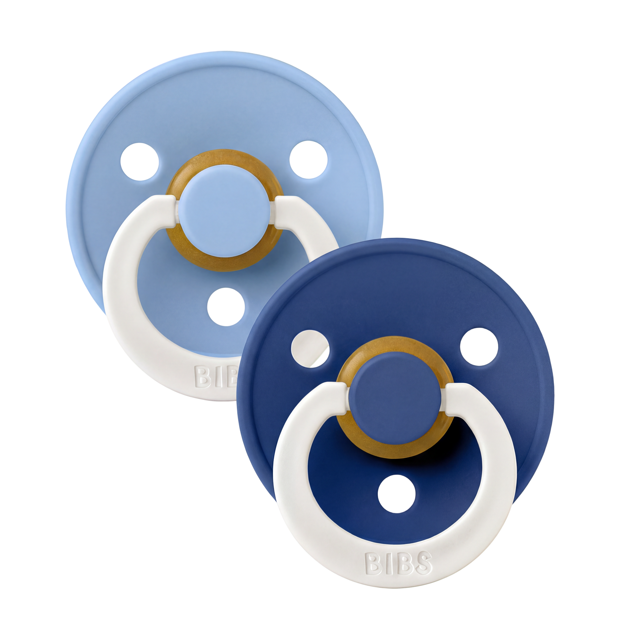 Bibs Ronde speen 2-pack natuurrubber Glow Sky Blue/Cornflower - maat 3
