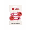 Haarspeldjes smiley neon peach