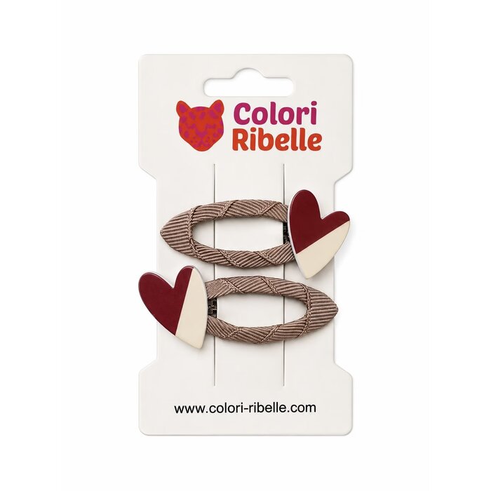 Colori Ribelle Haarspeldjes hearts brown/beige