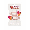 Haarspeldjes hearts pink/orange