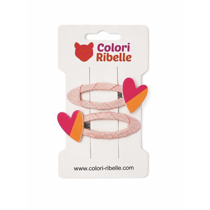 Colori Ribelle Haarspeldjes hearts pink/orange