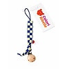 Speenkoord knoop blauw geblokt