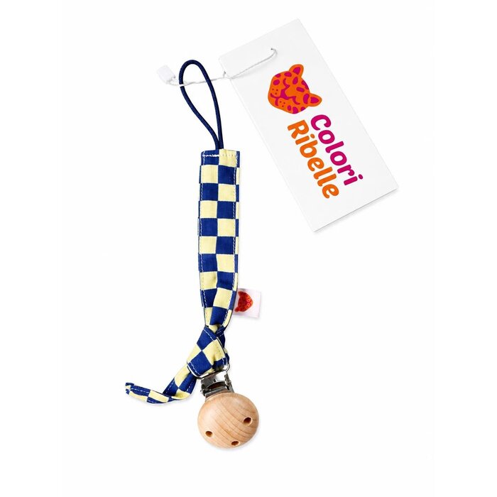 Colori Ribelle Speenkoord knoop blauw geblokt