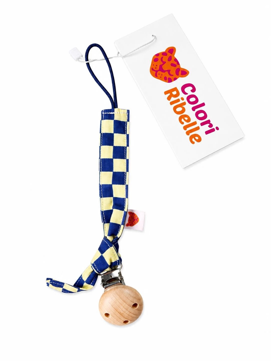 Colori Ribelle Speenkoord knoop blauw geblokt