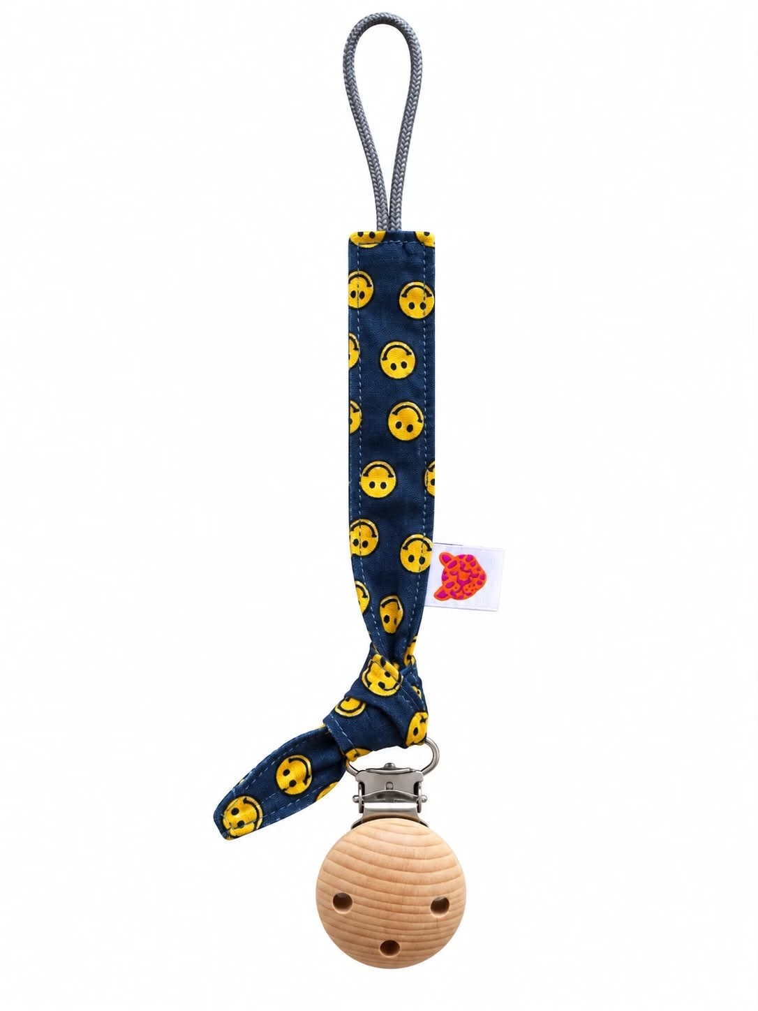 Colori Ribelle Speenkoord knoop smiley grijs