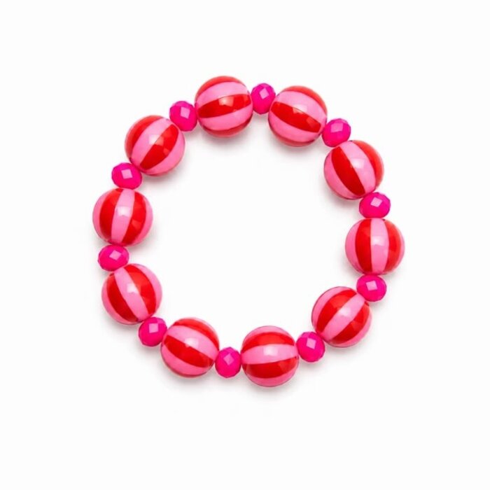 Colori Ribelle Armband red/pink stripe