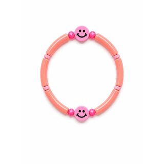 Colori Ribelle Armband tube peach met smiley