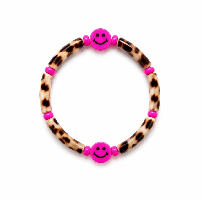 Colori Ribelle Armband tube panter met smiley