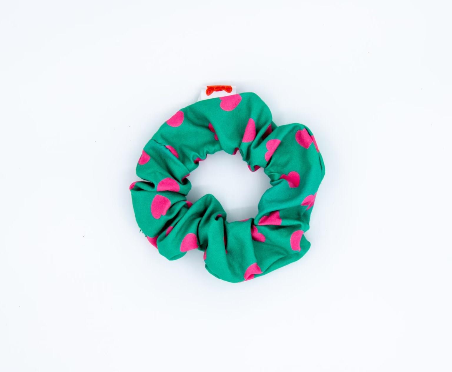 Colori Ribelle Scrunchie green / pink hearts