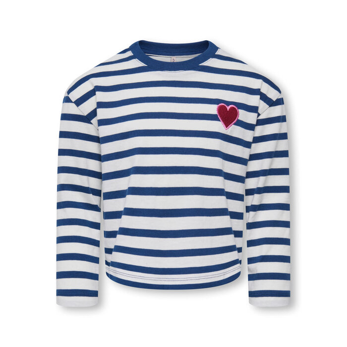 Kids Only KMGLIDA LS RLX STRIPE TOP BF JRS Hvid