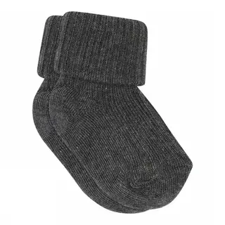 MP Denmark Katoenen rib baby sokken Dark Grey Melange 497