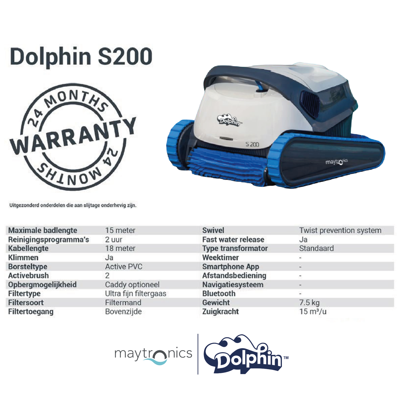 Dolphin S200 zwembadrobot Dolphinrobot.nl Dolphin Robot
