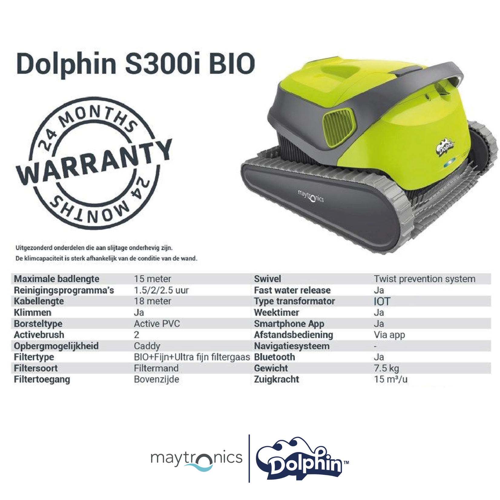 Maytronics Dolphin Dolphin S300i Bio Zwembad en zwemvijver robot