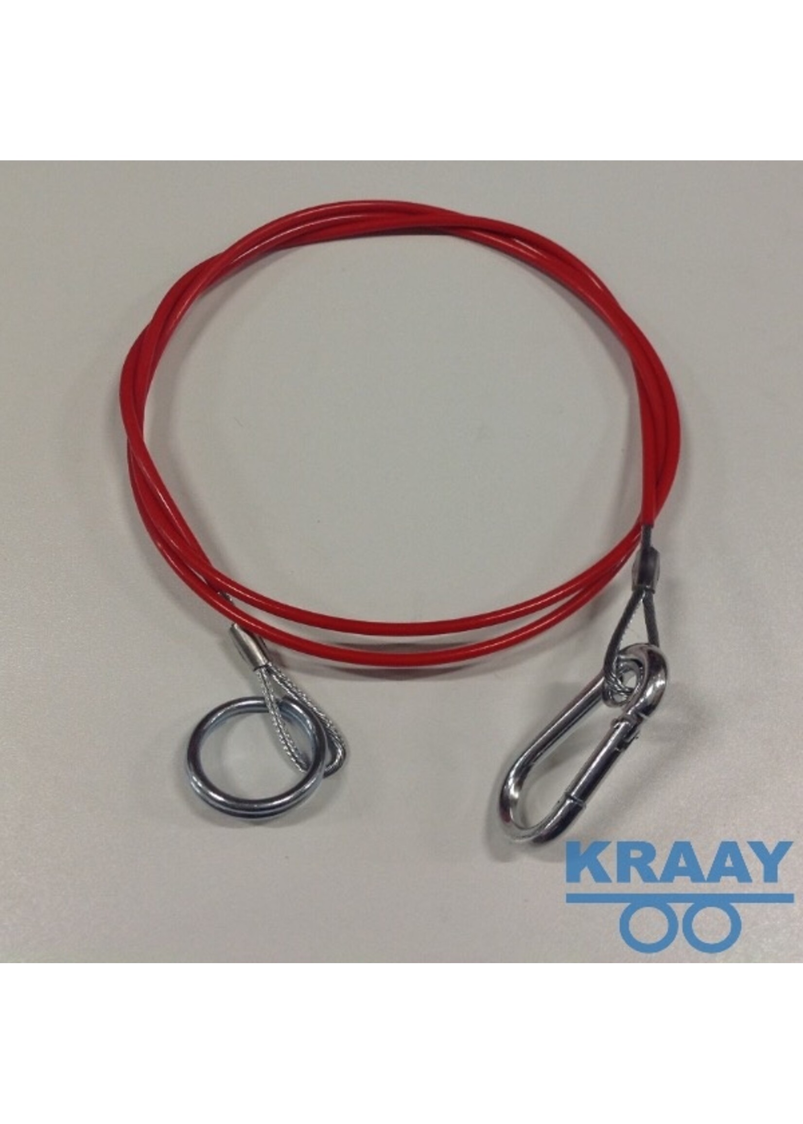 4062 Breekkabel 1450mm karabijn haak en ring 30 rood