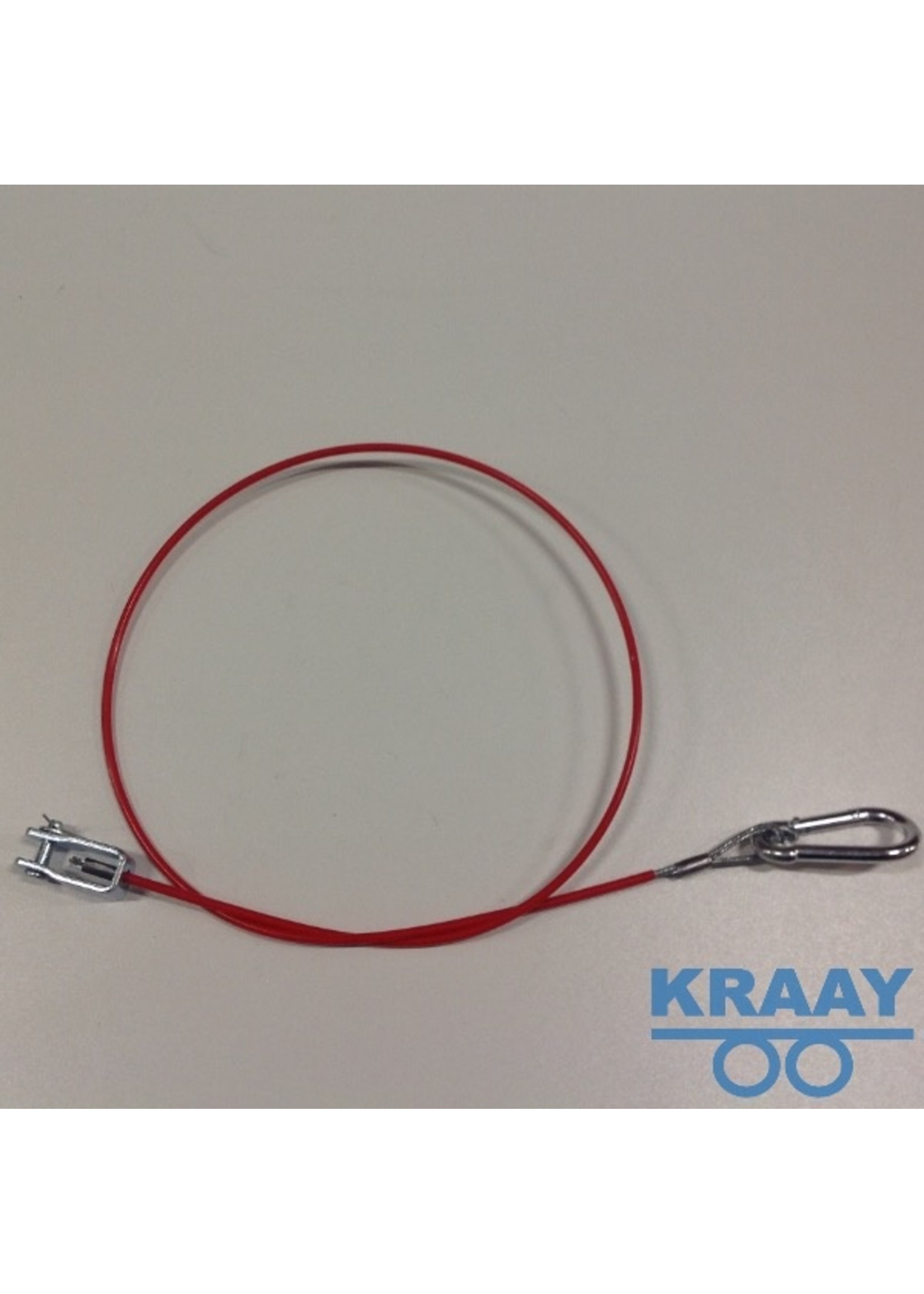 4060 Breekkabel 1000mm karabijn haak en gaffel rood