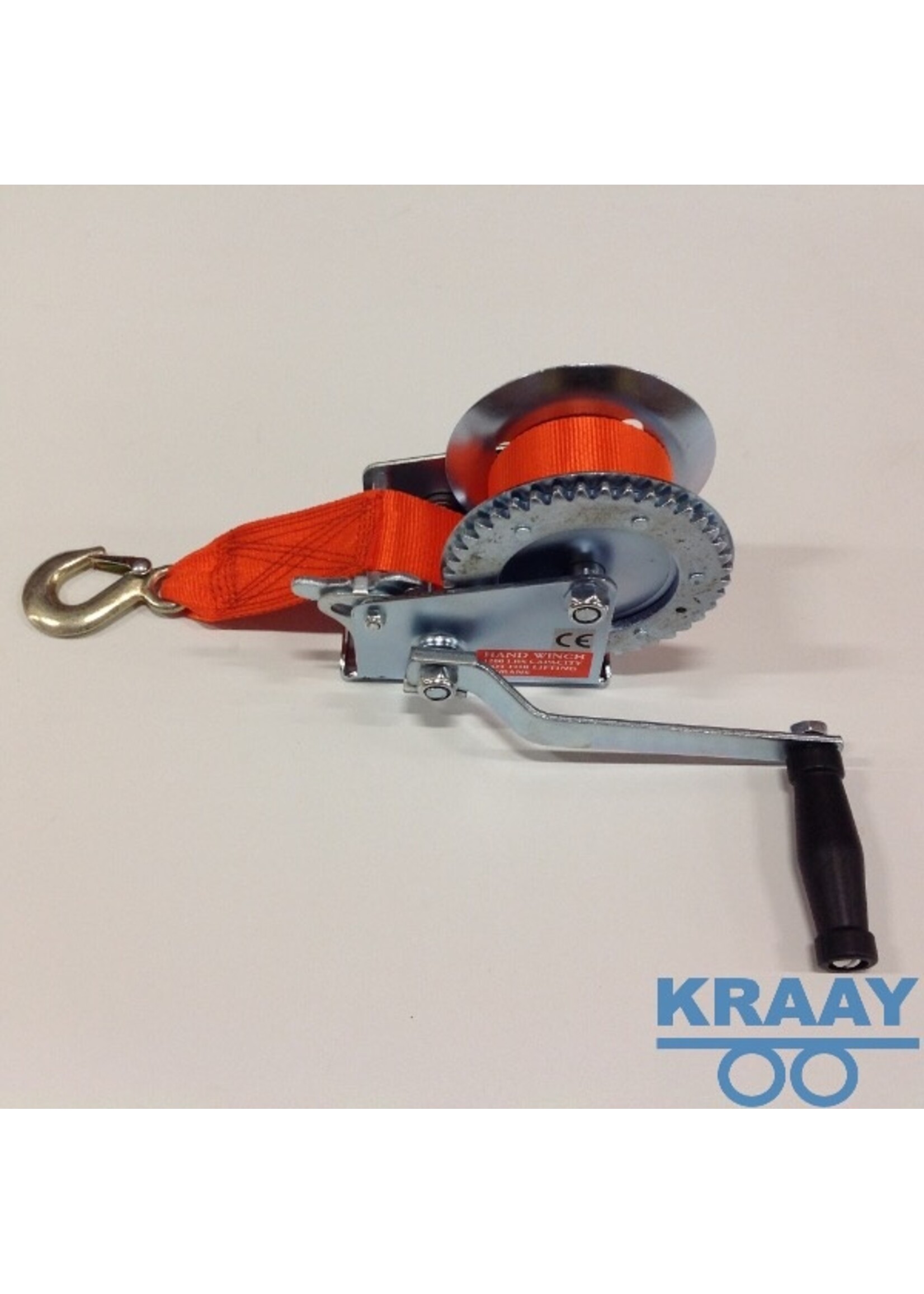 5019 Handlier met 8 meter band en haak 545kg. / 1200lbs.