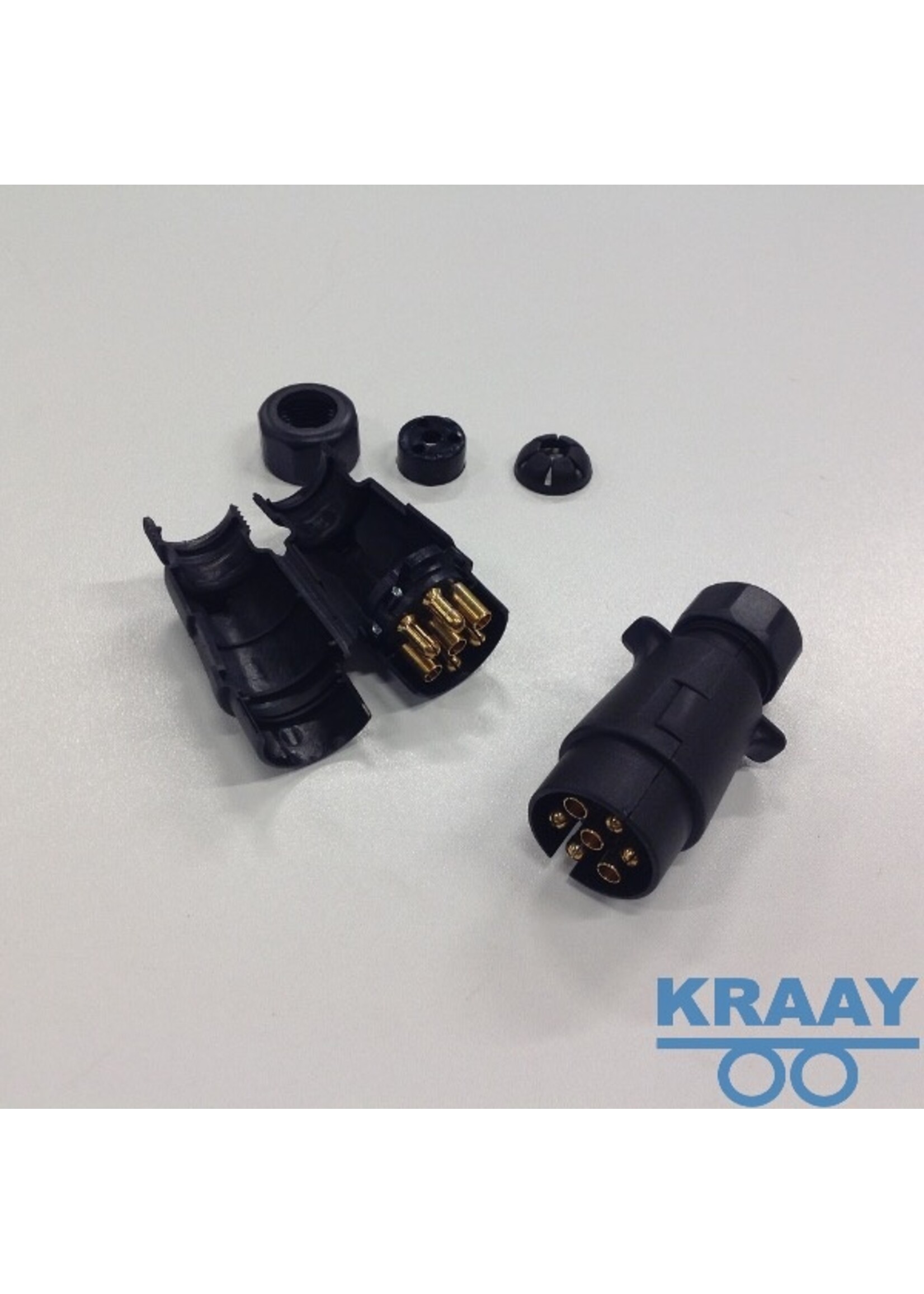 2062 Stekker 7 polig klikmodel RVS pins kabelschoen aansluiting