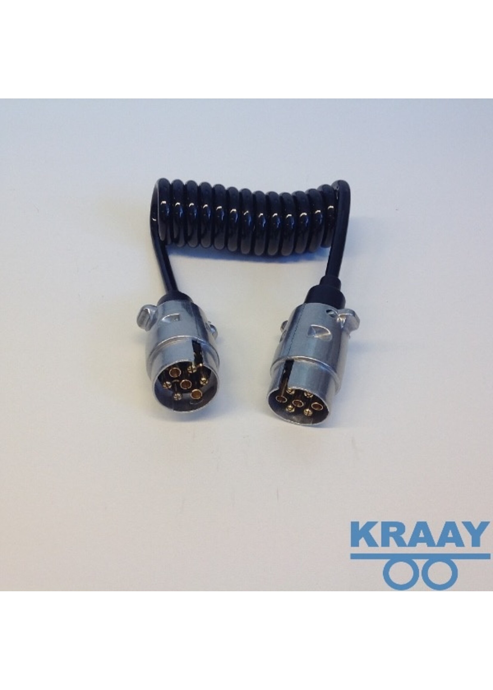 0726 Spiraalkabel 7 polig alu (1,5mtr)