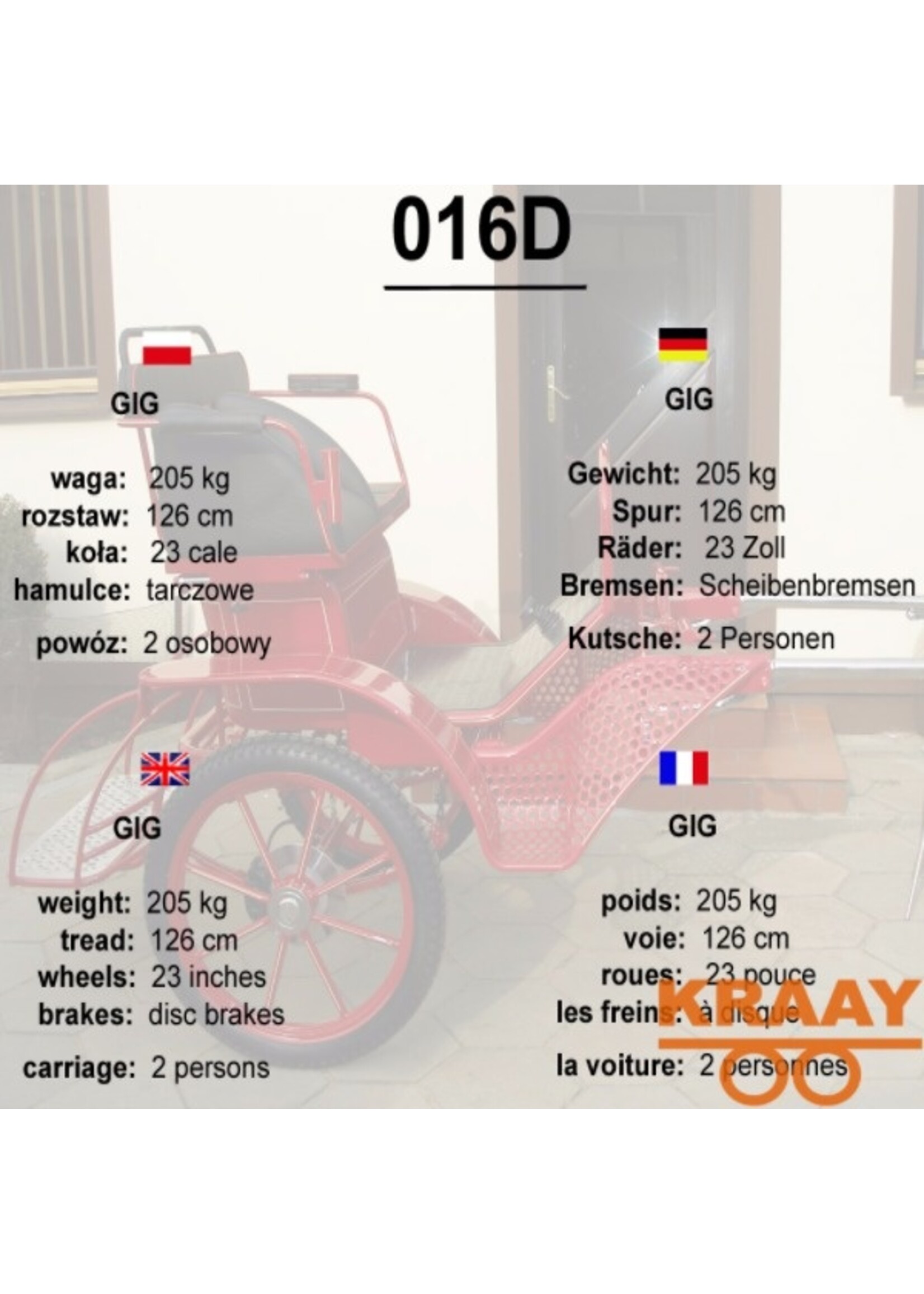 016 D Enkelspan Paard Gig/Sulky