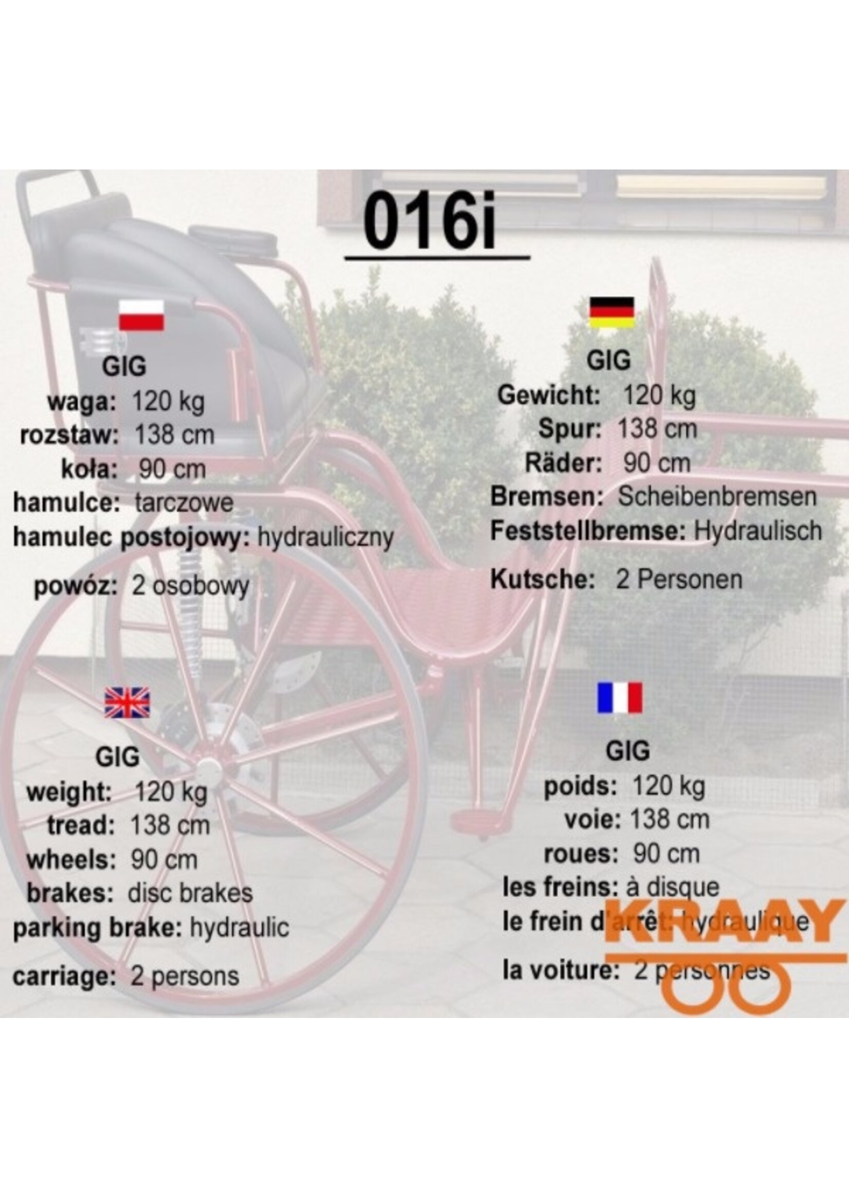 016 I Enkelspan Paard Gig/Sulky