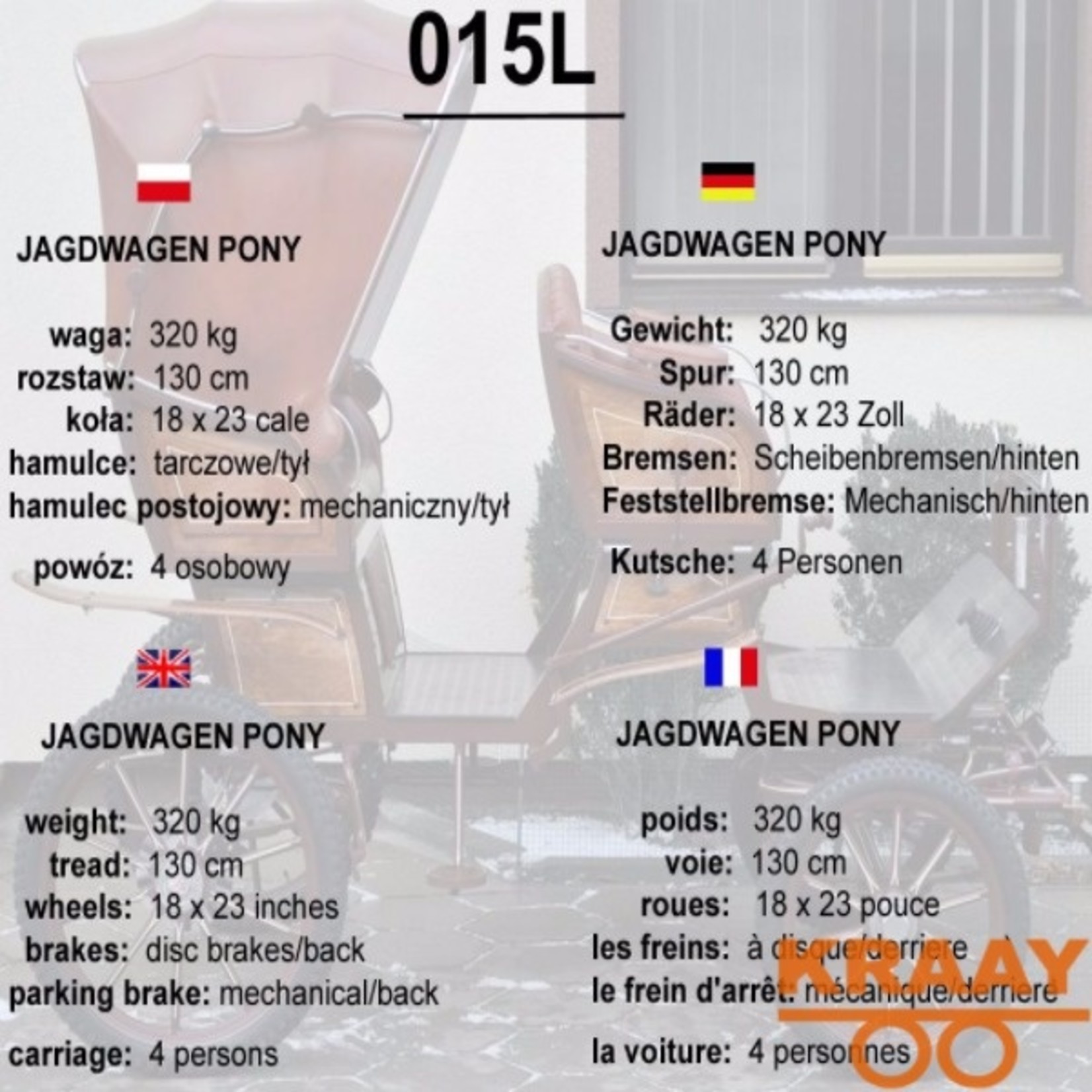 Dominak 015 L Tweespan Pony Recreatiewagen