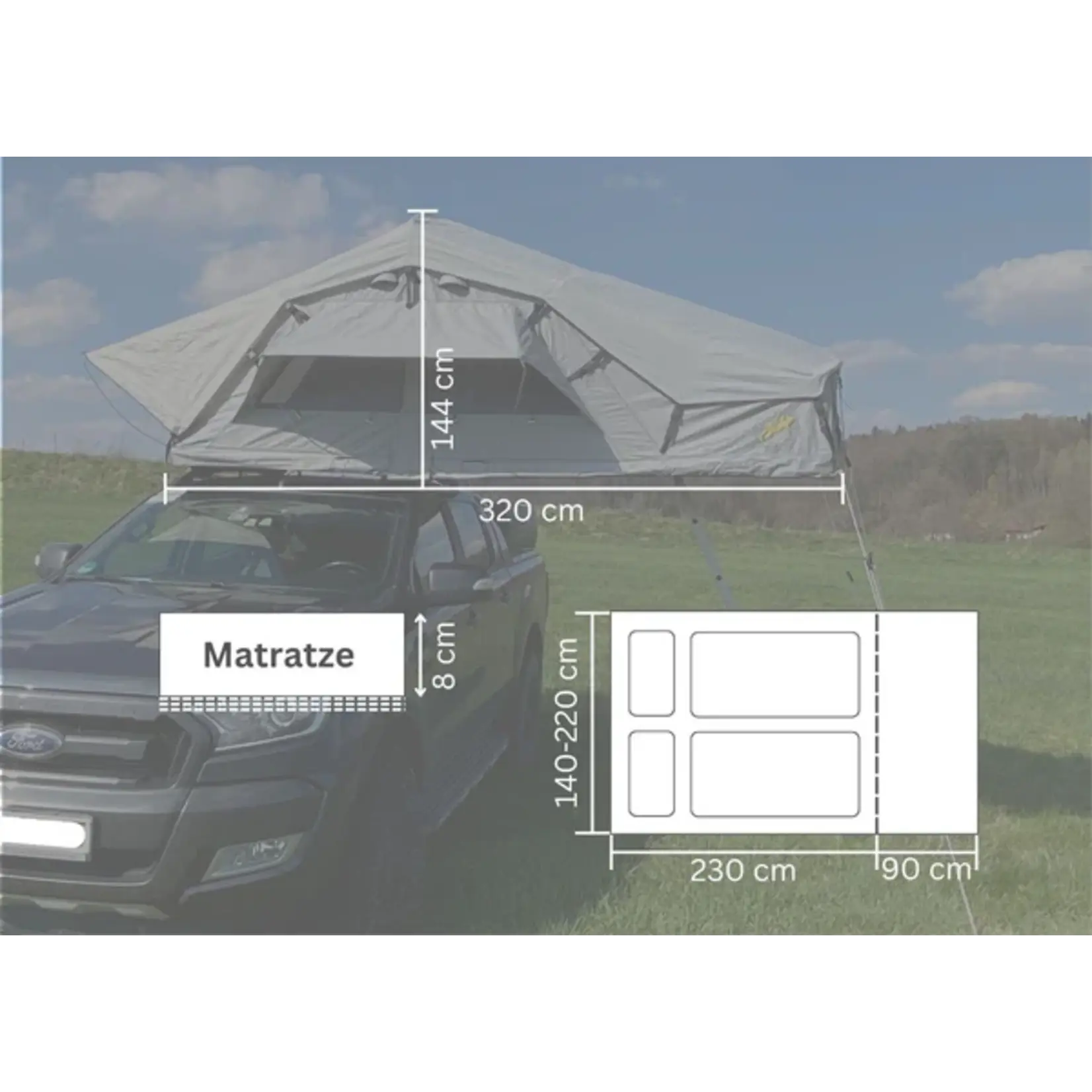 Gordigear Gordigear Daintree daktent 220 cm breed