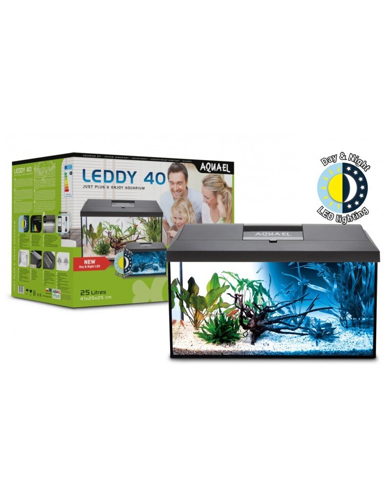 AQUA EL AQUAEL LEDDY 40 Aquarium-Set DAY&NIGHT schwarz