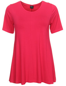 ZAZOU SHIRT A-LINE KORTE MOUW FUCHSIA