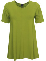 ZAZOU ZAZOU A-LIJN SHIRT KORTE MOUW OLIVE GREEN