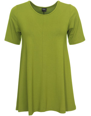 ZAZOU ZAZOU A-LIJN SHIRT KORTE MOUW OLIVE GREEN