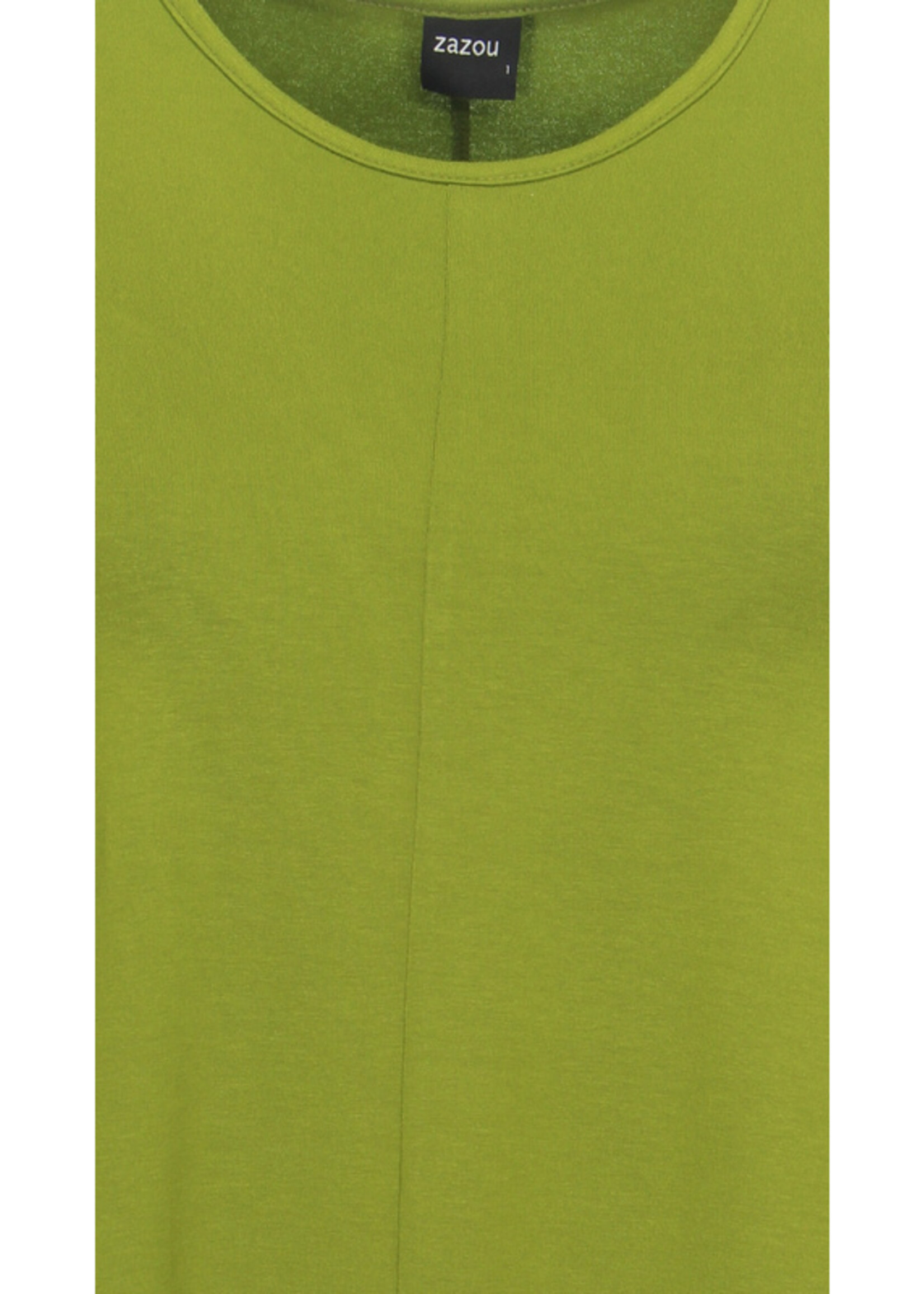 ZAZOU ZAZOU A-LIJN SHIRT KORTE MOUW OLIVE GREEN