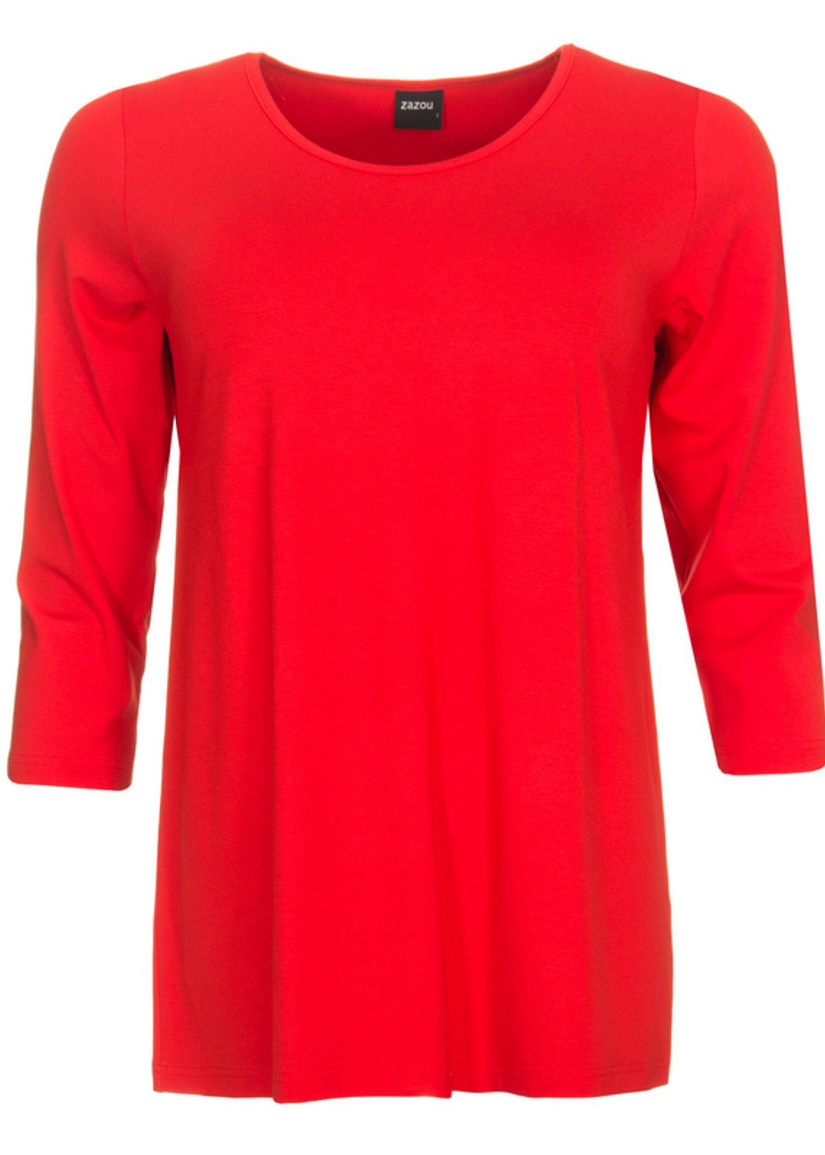 ZAZOU SHIRT AMY 3/4 MOUW FIRE RED
