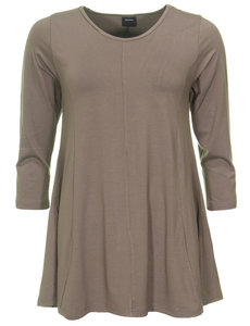 ZAZOU SHIRT A-LINE 3/4 MOUW TAUPE