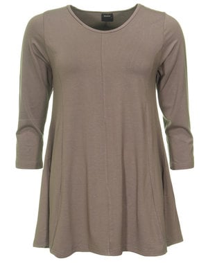 ZAZOU SHIRT A-LINE 3/4 MOUW TAUPE