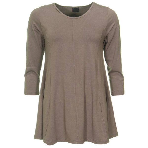 ZAZOU SHIRT A-LINE 3/4 MOUW TAUPE