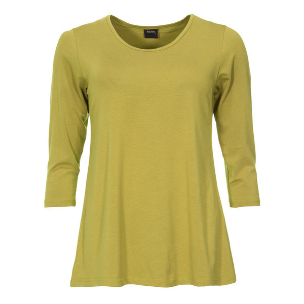 ZAZOU SHIRT AMY 3/4 MOUW OLIVE bamboe