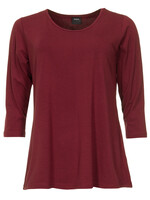 ZAZOU SHIRT AMY 3/4 MOUW BORDEAUX bamboe