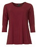 ZAZOU SHIRT AMY 3/4 MOUW BORDEAUX bamboe