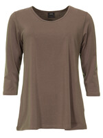 ZAZOU SHIRT AMY 3/4 MOUW TAUPE bamboe