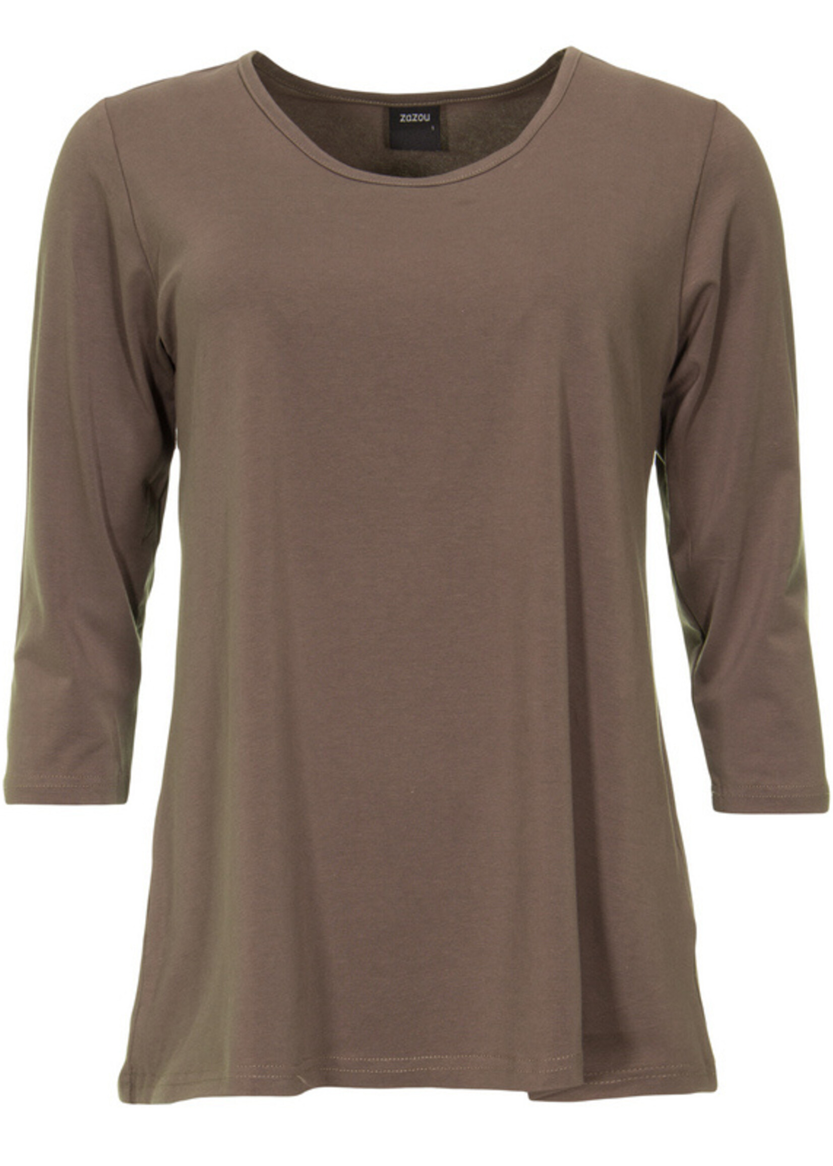 ZAZOU SHIRT AMY 3/4 MOUW TAUPE bamboe