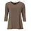 ZAZOU SHIRT AMY 3/4 MOUW TAUPE bamboe