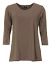 ZAZOU SHIRT AMY 3/4 MOUW TAUPE bamboe