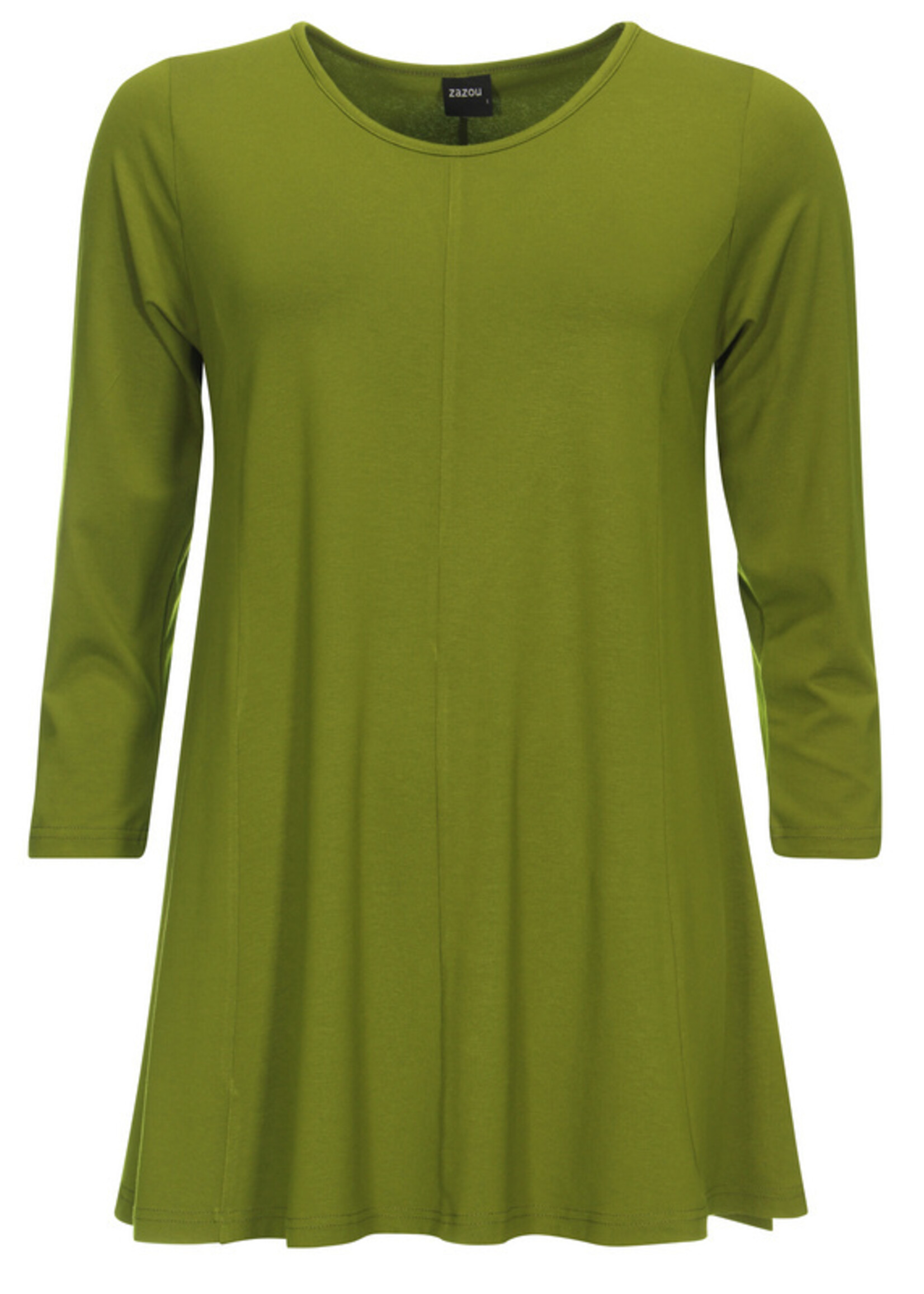 ZAZOU SHIRT A-LINE 3/4 MOUW OLIVE GREEN