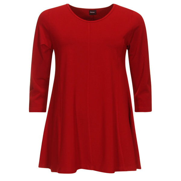 ZAZOU SHIRT A-LINE 3/4 MOUW DARKRED