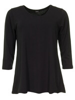 ZAZOU SHIRT AMY 3/4 MOUW BLACK bamboe