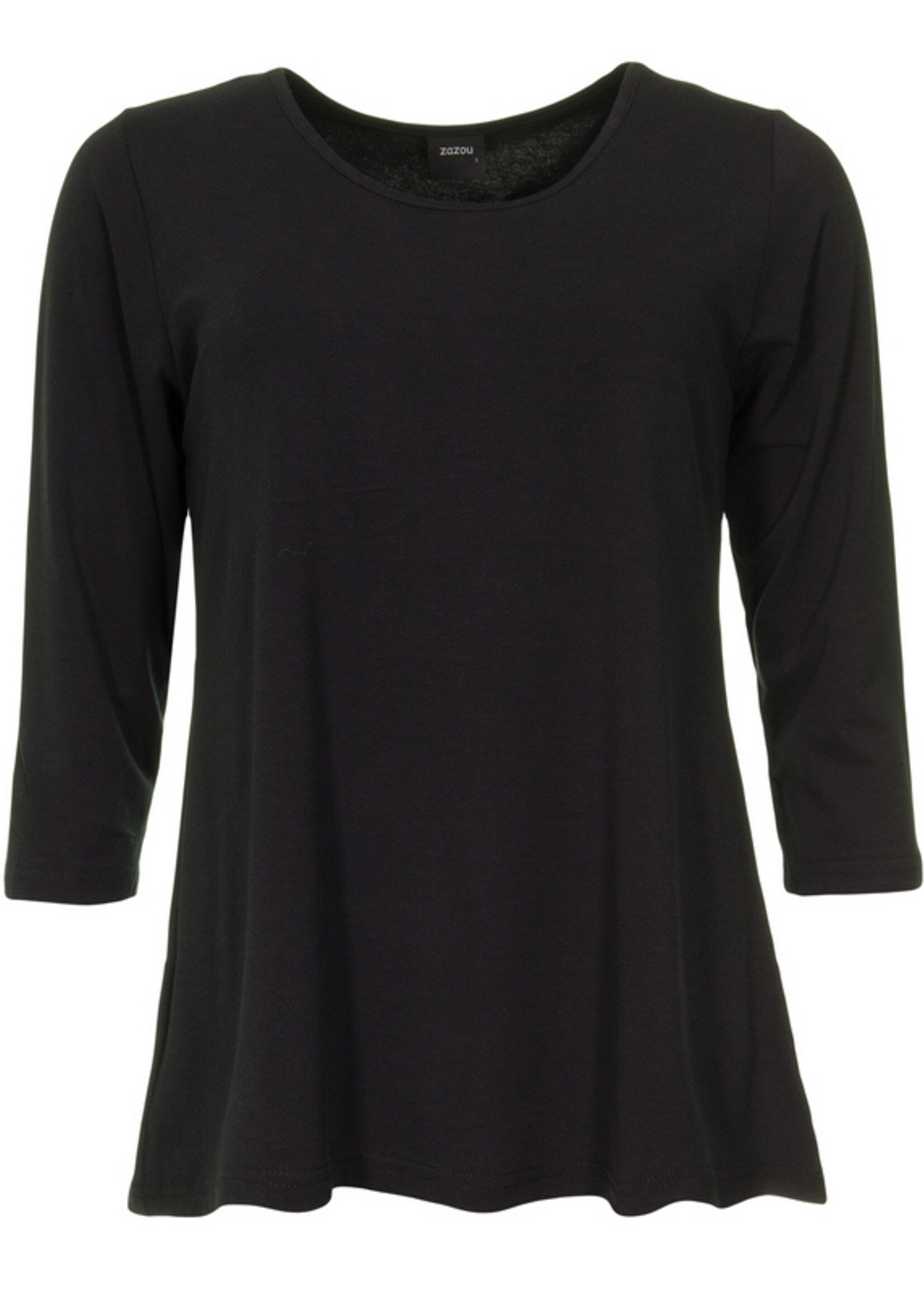ZAZOU SHIRT AMY 3/4 MOUW BLACK bamboe