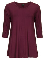 ZAZOU SHIRT A-LINE 3/4 MOUW AUBERGINE