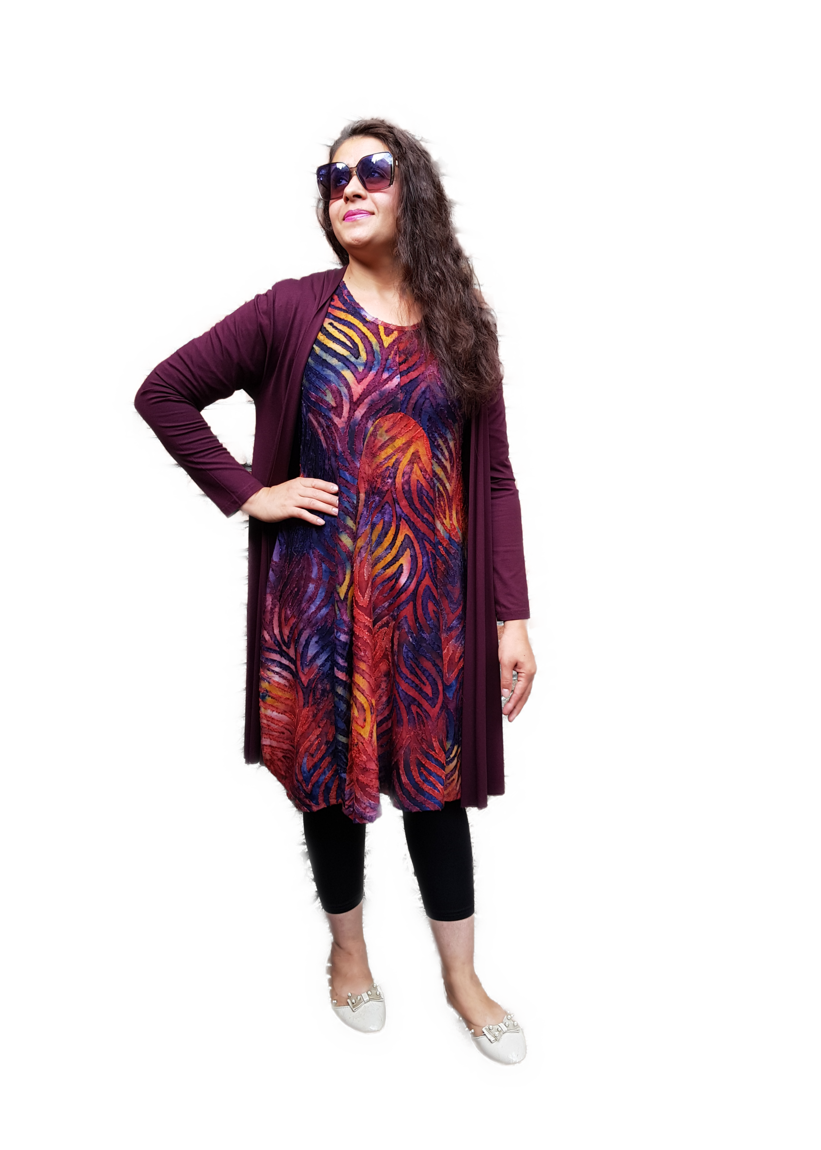 ZAZOU Vest donker bordeaux met split