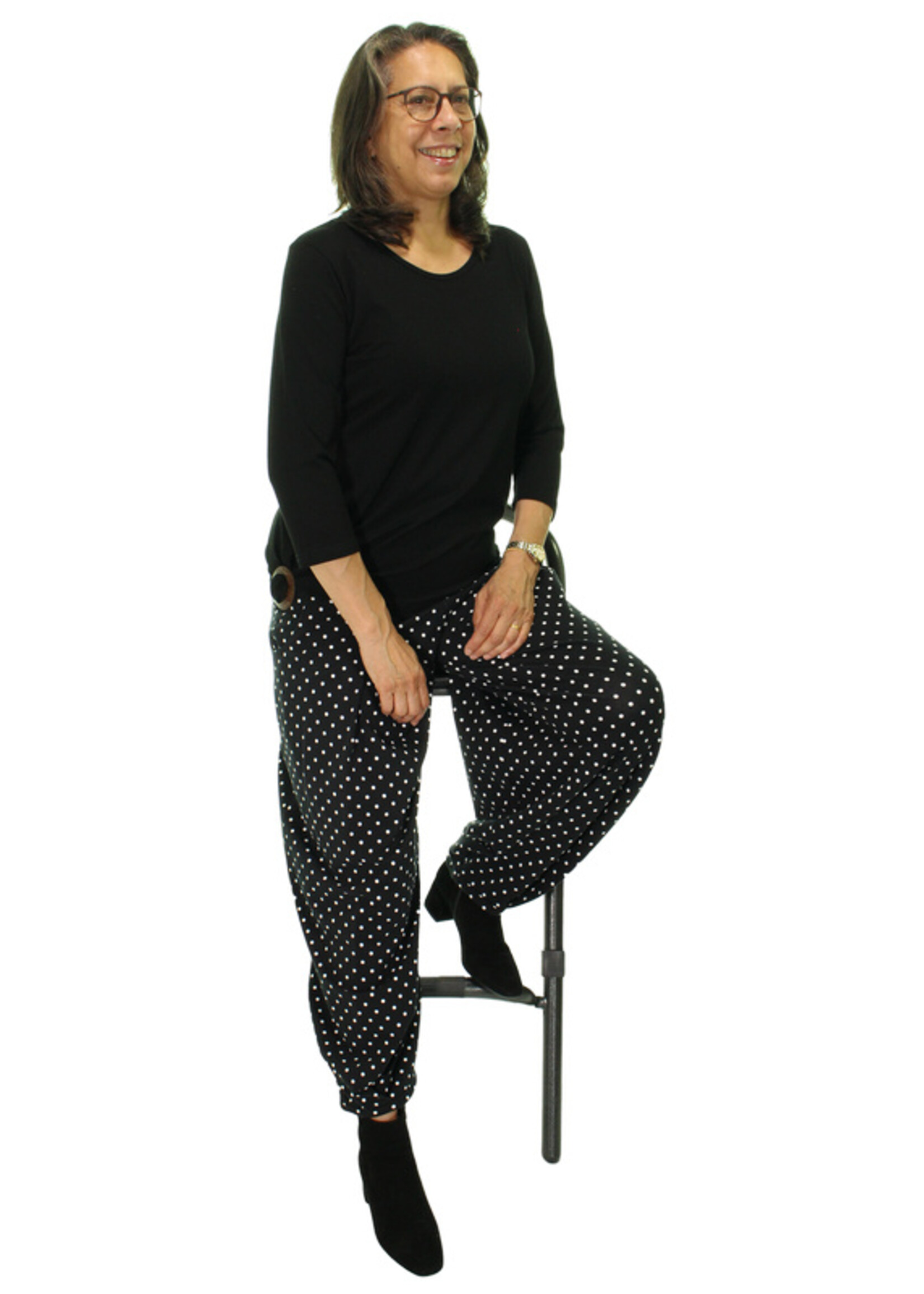 ZAZOU SHIRT AMY 3/4 MOUW BLACK bamboe