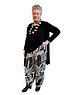 ZAZOU BROEK LIA PRINT ZWART WIT